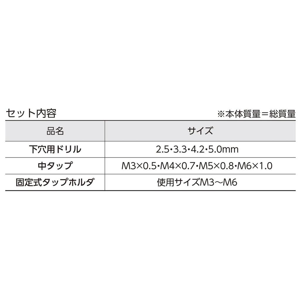 Набор метчиков и сверл Niigata Seiki SK ST-4S - Инструменты из быстрорежущей стали M3-M6