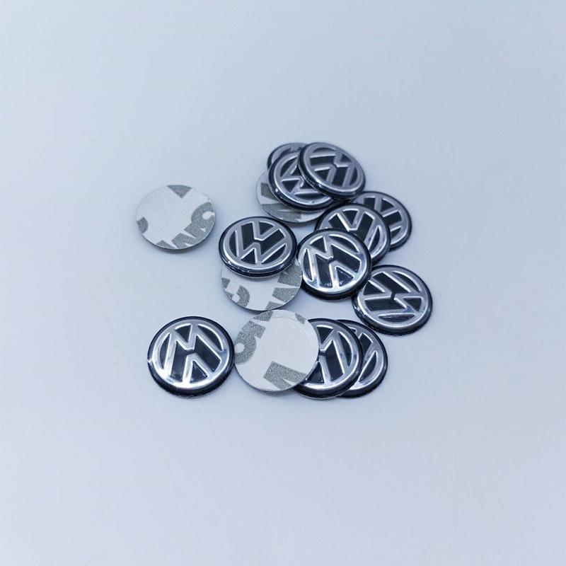 hijk1 5Pcs VW Car Key Stickers Aluminium Badge Auto Accessories For Volkswagen GTI Polo Golf Arteon Tiguan Touareg CC Amarok ID.3 ID.4
