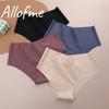 Allofme Women Seamless and Traceless Panties Sexy Ice Silk Lingerie Stretch Underwears Solid Color Briefs