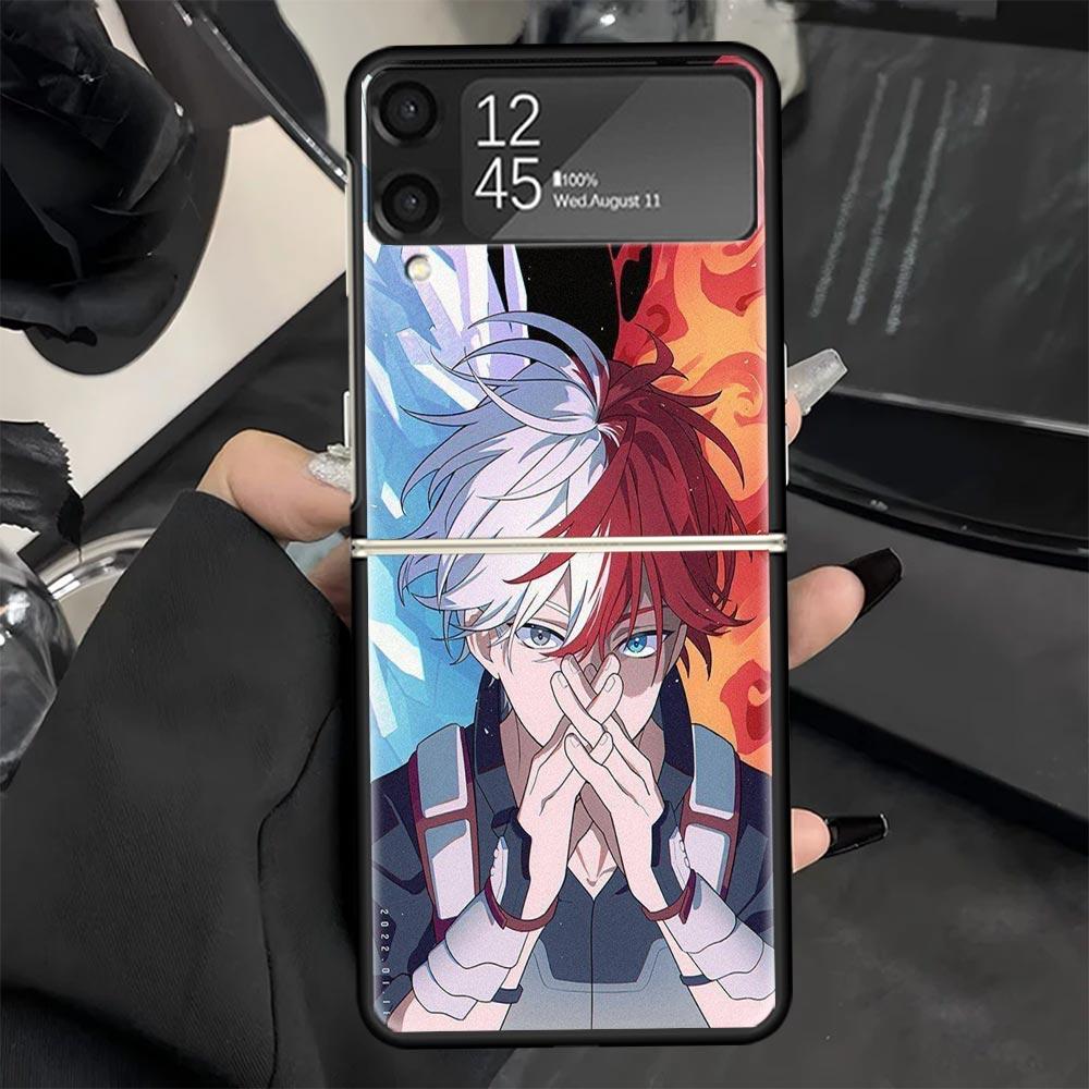 Чехол для телефона Todoroki Shoto MHA My Hero для Samsung Galaxy Z Flip 7 6 5 4 3 5G Черный Чехол ZFlip7 ZFlip6 ZFlip5 ZFlip4 ZFlip3 Fund