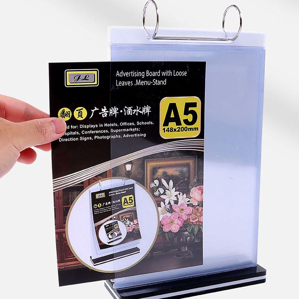 Waterproof Table Menu Stand A4 A5 A6 Flip Menu Stand Clear Paper Menu Display Stand  Dining-table