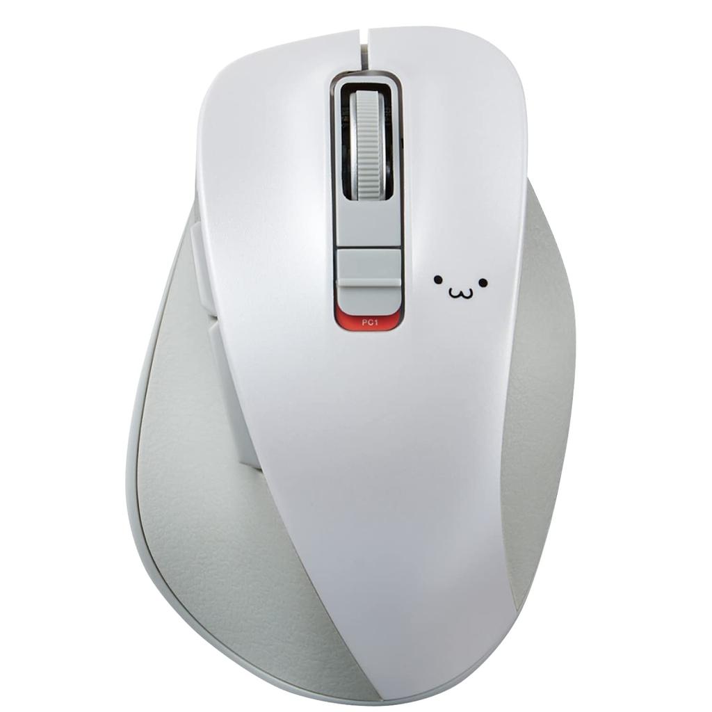 ELECOM Wireless Mouse Bluetooth Medium EX-G, Ultra-Silent Grip, 5-Button, Multi-Pairing, Size, White, M-XGM15BBSWF/EC