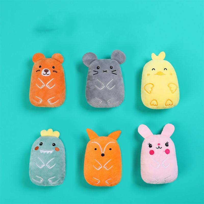 Игрушка Кошачья мята Мультяшная в форме животного Звуковая Устойчивая к царапинам Плюшевая Игрушка с ароматом кошачьей мяты