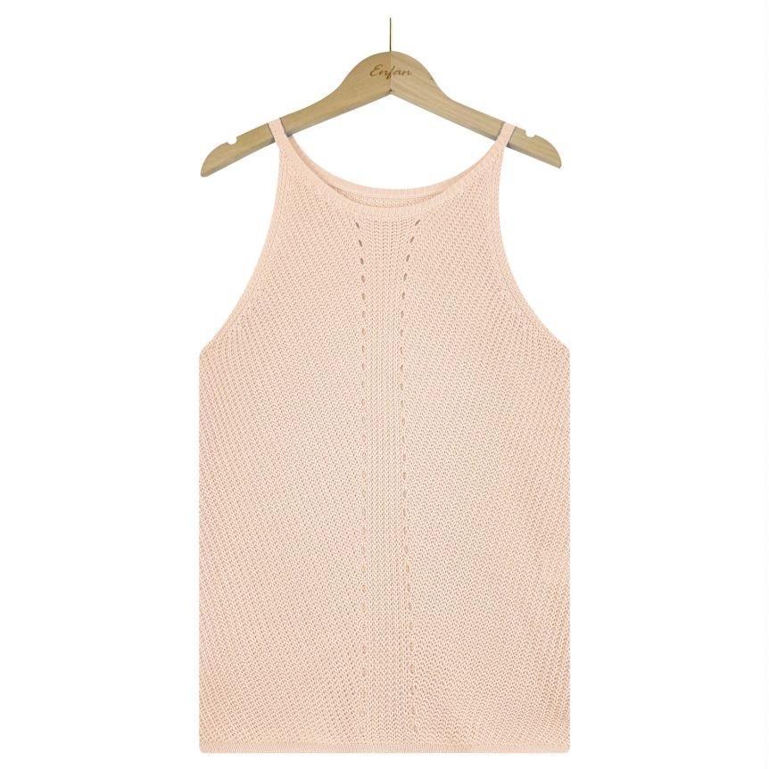 Летний женский свободный вязаный жилет с открытой шеей, сексуальный топ-майка, женский жилет