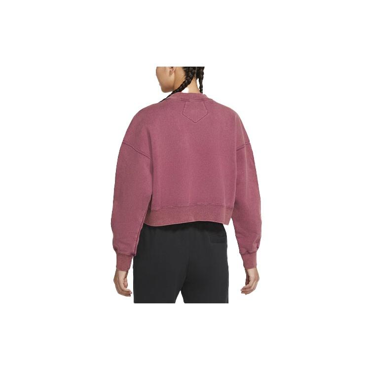 (WMNS) Air Jordan Flight Round-neck Swea Deep-Wine Women's CV7786-610