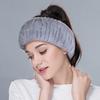 SOMALER Winter Real Rabbit Fur Headband for Women Knitted Rex Rabbit Fur Head Wrap Womens Ear-warmer
