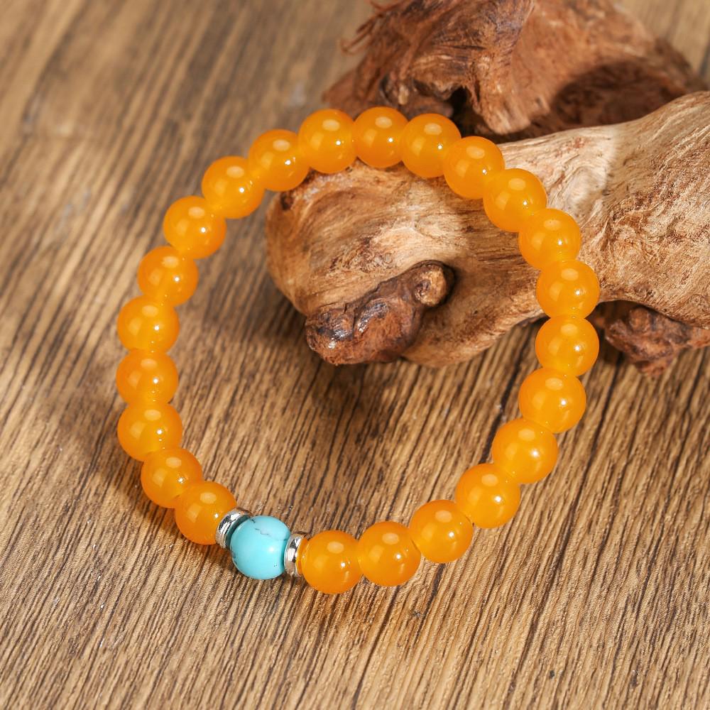 Европейский Кристальный Браслет из Тигрового Глаза на Эластичной Основе, Украшения из Натуральных Каменных Бусин