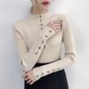 Fashion Long Sleeve Solid Casual Knitted Sweater Women Slim Fit Autumn and Winter Half High Collar Pullover Women's Sweaters Elegant Knitwears 24878