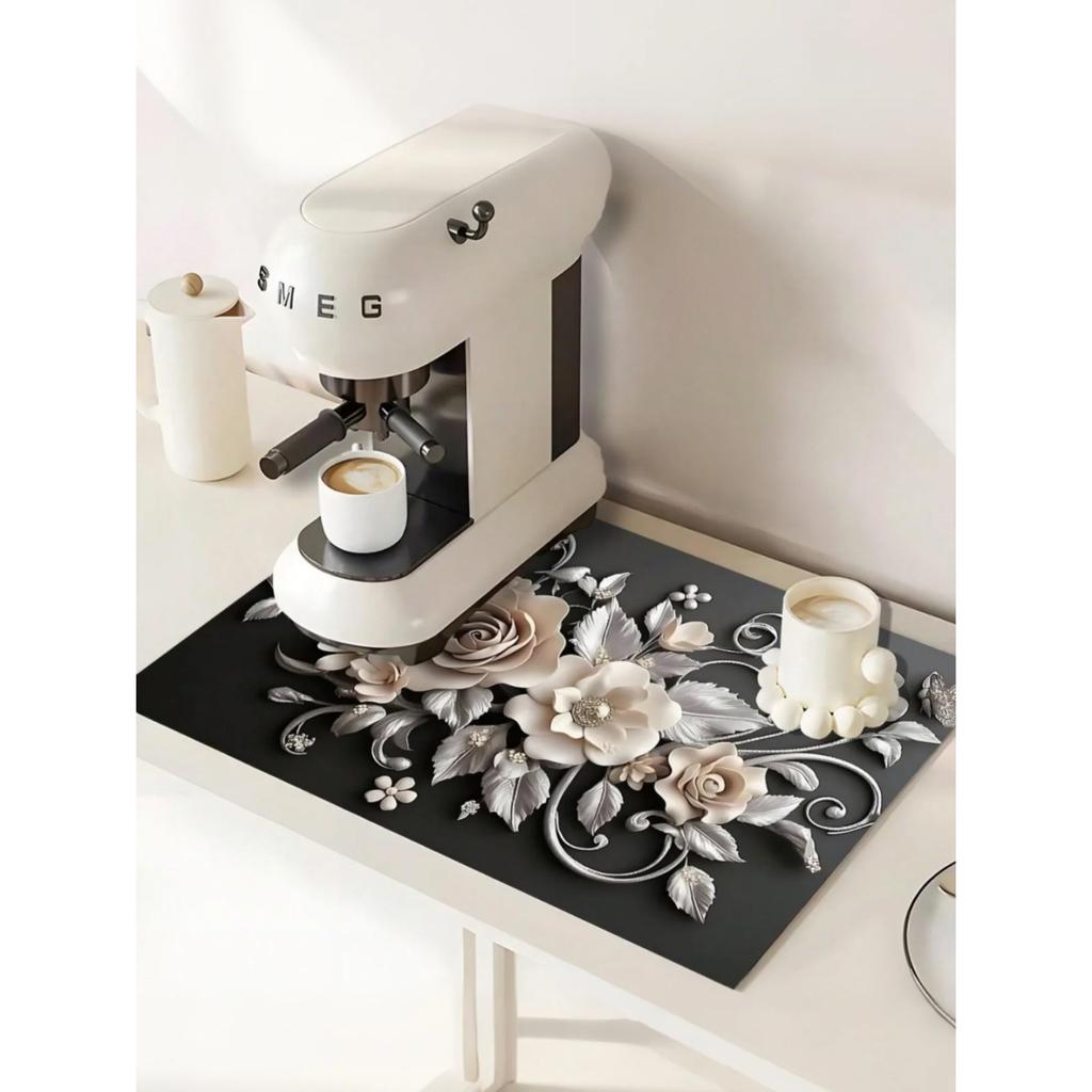 3D цветочный кухонный сливной коврик диатомитовая земля подставка под кофемашину быстросохнущая столешница теплоизоляционная подставка для столовых приборов