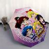 "Sailor Moon Chibi Characters Sticker" Umbrella, Cute Umbrella with Cute Design, Portable 3-Fold Compact Umbrella for Men & Women, Valentine's Day Mot