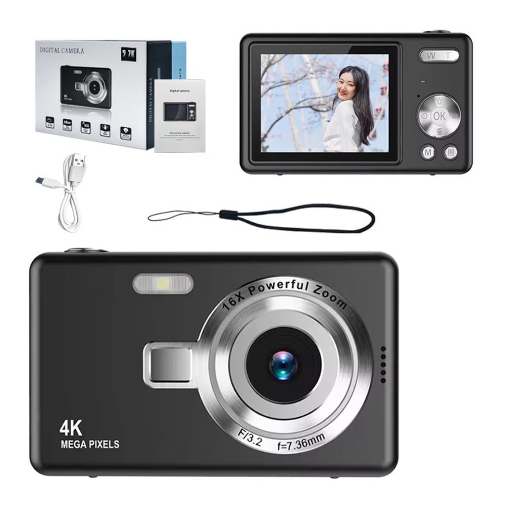 Цифровая камера 4K HD 1080P, 96-мегапиксельная камера для видеоблогов с автофокусом, 16-кратным зумом, видеокамера с 2,4-дюймовым IPS-экраном для фото- и видеосъемки
