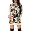 Women's  And Winter Hooded Sweatshirt Dress Halloween Print Dress