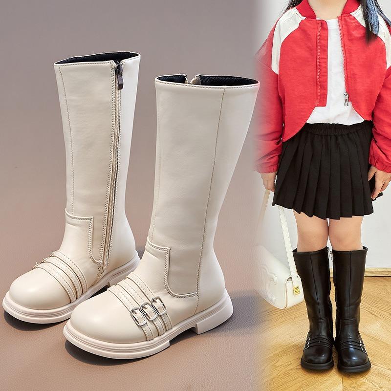 Ботинки Martin для девочек, осенне-зимние, новые стильные детские длинные сапоги, высокие сапоги принцессы, модные кожаные сапоги для девочек