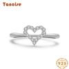 Tancise Classic 925 Sterling Silver Zircon Ring Ladies Jewelry Wedding Promise Party Gift