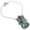 K2 Azurite, Peridot Gemstone 925 Sterling Silver Gift Jewelry Necklace 18"