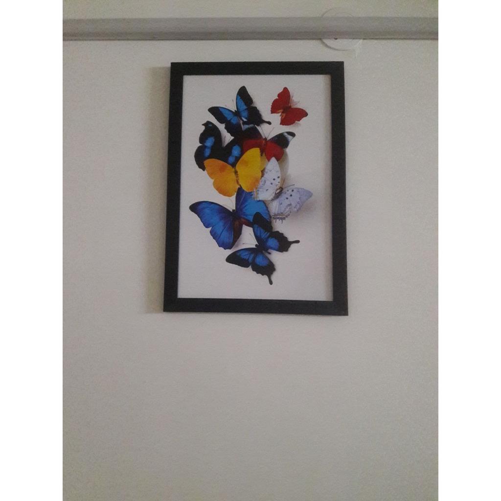 Картины Бабочка Современное искусство УФ-покрытие Картина с рамкой для домашнего декора (Многоцветный, 14" x 20")