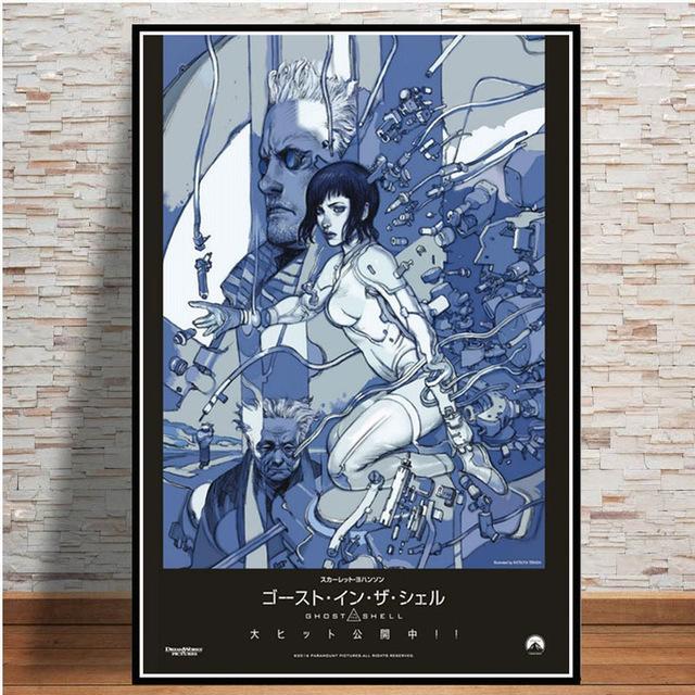 Ghost In The Shell Fight Police Future Sci-Fi Poster and Prints Japan Anime Canvas Printing Wall Art Picture for Room Home Decor