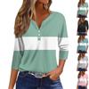 Women's T Shirt Tee Print Button 3/4 Sleeve Daily Weekend Fashion Basic V- Neck Regular Top