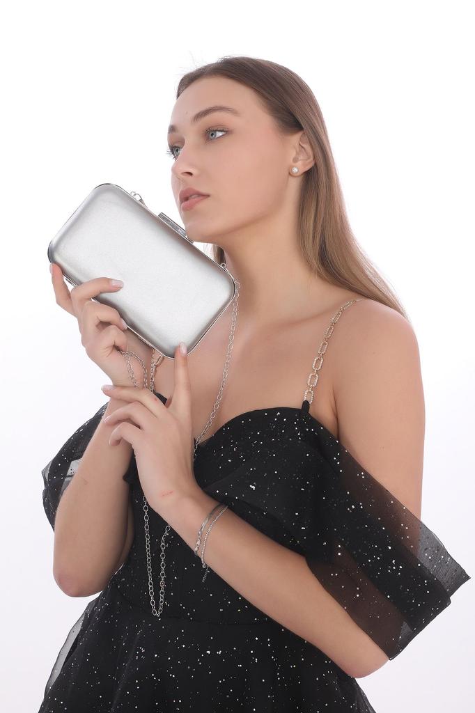 Women's Stylish and Useful Evening Dress Bag Women's Black Skin Matte Evening Dress Portfolio Clutch Bag