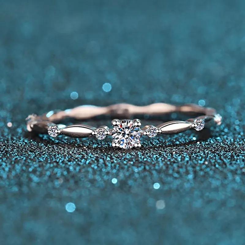 VVS1 Муассанит кольцо для женщин свадебное изящное ювелирное изделие с сертификатом 925 стерлингового серебра обручальные кольца подарки