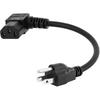 1-футовый сетевой шнур питания Nema 5-15P на IEC 320 C13 с угловым разъемом, 3-контактный штекер типа A (США) на угловой разъем IEC C13, переменный ток
