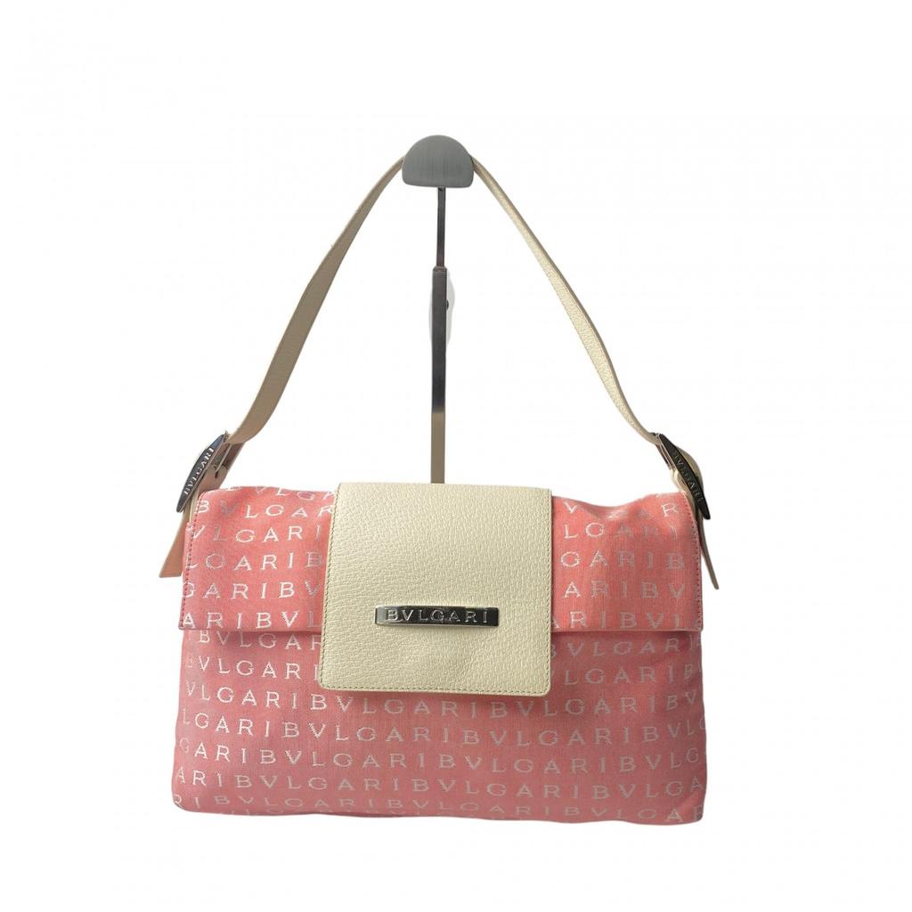Used BVLGARIHandbag Pink/Ivory canvas/leather Women
