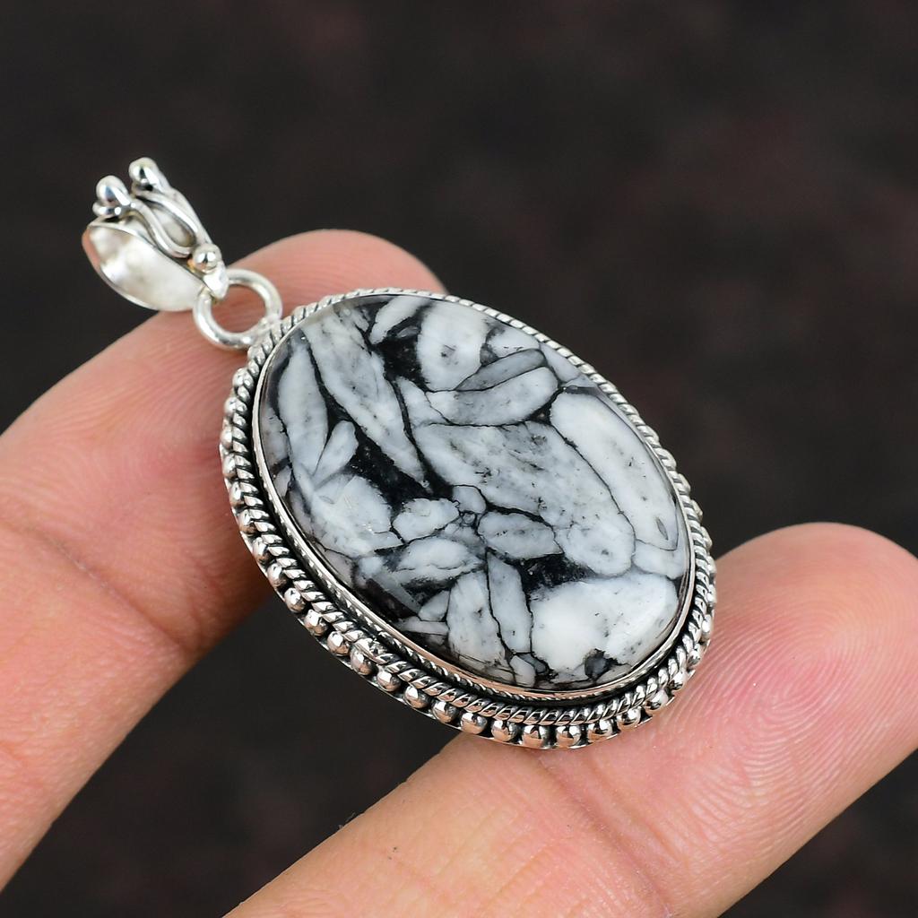 Подвеска из камня пинолитового яшма, ручная работа, достойное украшение, подвеска из стерлингового серебра 925 пробы, подвеска с камнем рождения, свадебные подарки, серебряное украшение