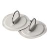 2pcs Inflatable Boat Kayak DRing Pad Patch PVC Marine Stainless Steel Fixed Buckle(Gray )