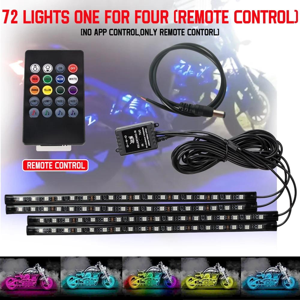 RGB LED Atmosphere Ambient Light Kit Remote APP Control Flexible Waterproof Neon Strip For Car Motorcycle Decorative Lamp 12V
