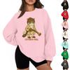 Women's Casual Fashion Solid Color Round Neck Raglan Long Sleeve Sweatshirt Top