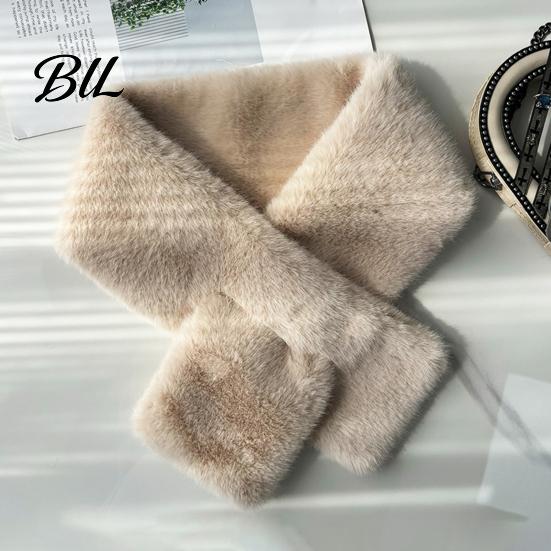 Heat Storage Neck Protection Women Imitation Mink Fur Scarf, Thickened Soft Plush Thermal Winter Wrap Warmer, Cold Weather Elegant Shawl Accessory for
