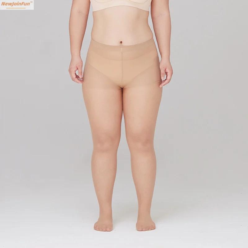 15D Колготки с открытой ластовицей Женские Большого размера Высокой эластичности Сексуальные Нейлоновые Большие Колготки Чулки Колготки Весна Осень Черные Белые 2XL 4XXXL 5XL