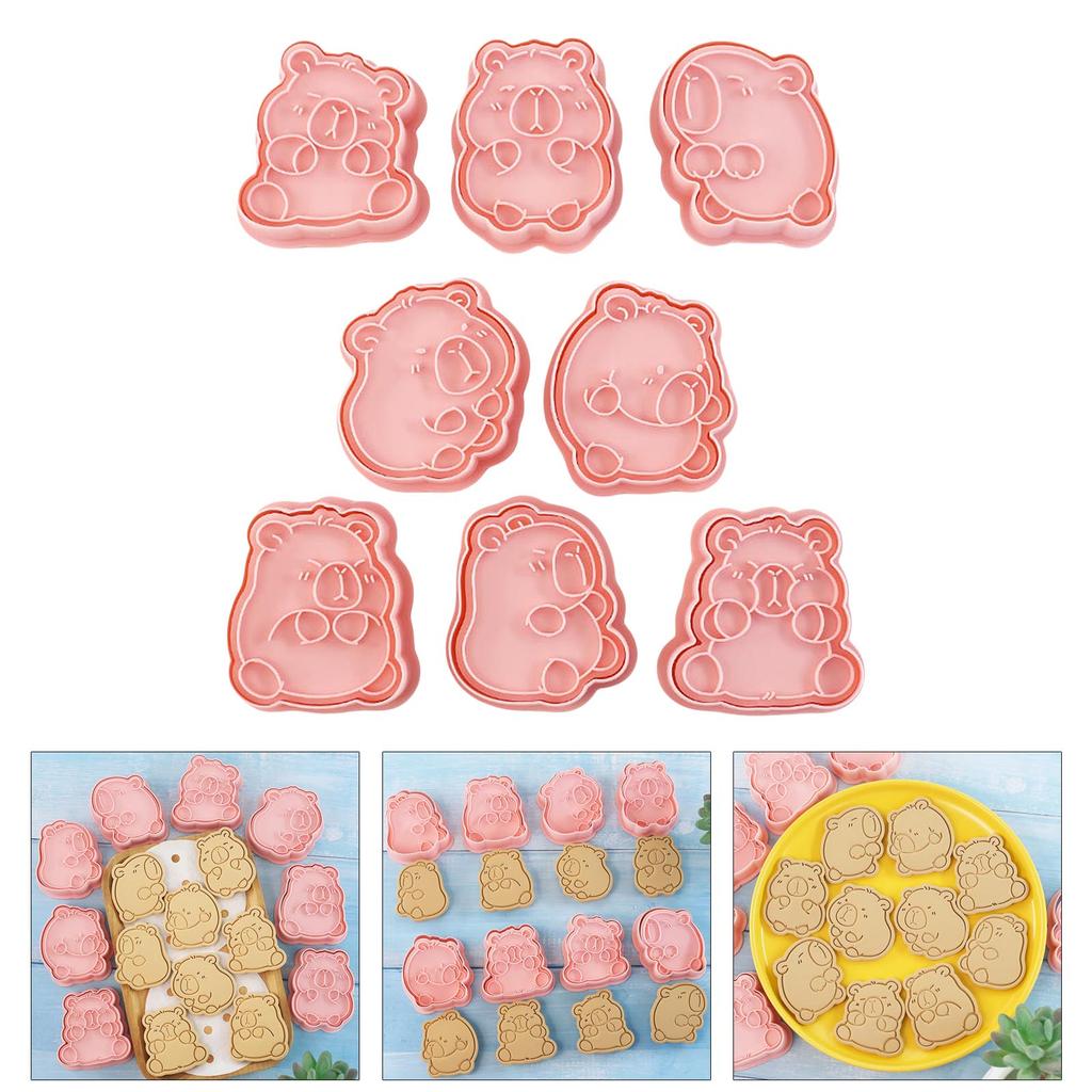 8 шт. Capybara Cookie Mold Biscuit Fondant Embosser Stamp для свадебных вечеринок Пластиковые принадлежности для украшения тортов и выпечки