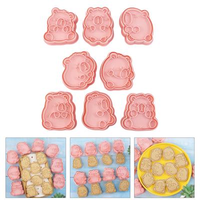 8 шт. Capybara Cookie Mold Biscuit Fondant Embosser Stamp для свадебных вечеринок Пластиковые принадлежности для украшения тортов и выпечки