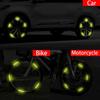 20pcs Colorful Luminous Stickers Tire Rim Reflective Strips Luminous Car Wheel Hub Sticker