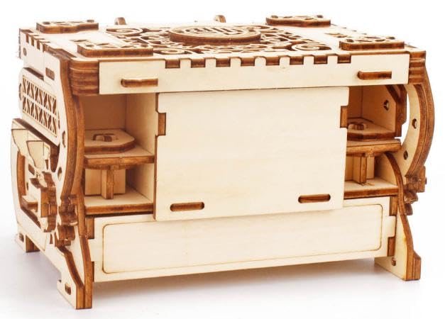 TOKIX 3D Puzzle for Adults 3D Puzzle Wooden Assembly Puzzle Assembly Puzzle for Adults Wooden Puzzle for Adults Craft Kit Wood Jewel Box