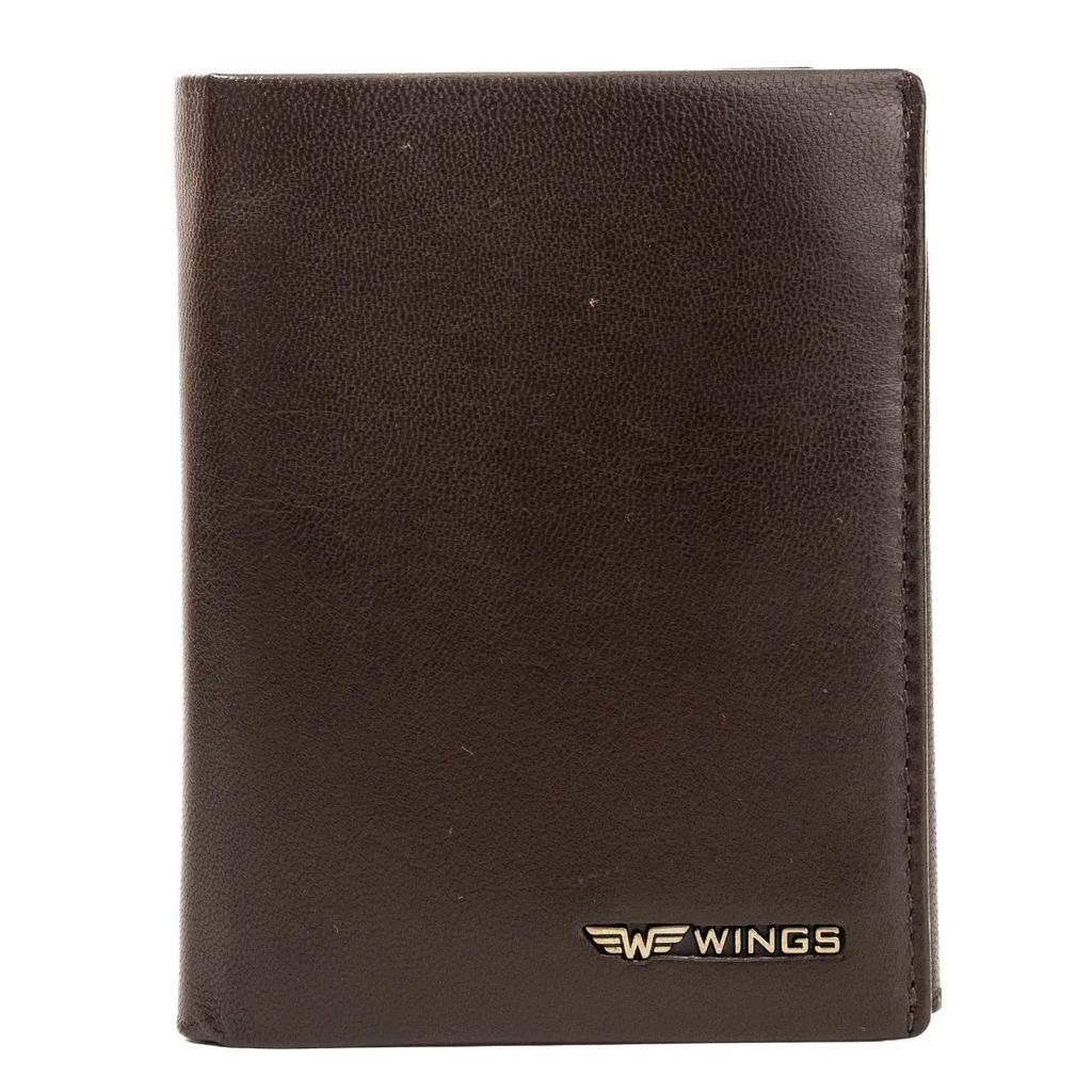 Wings Men' Genuine Leather Wallet Brown