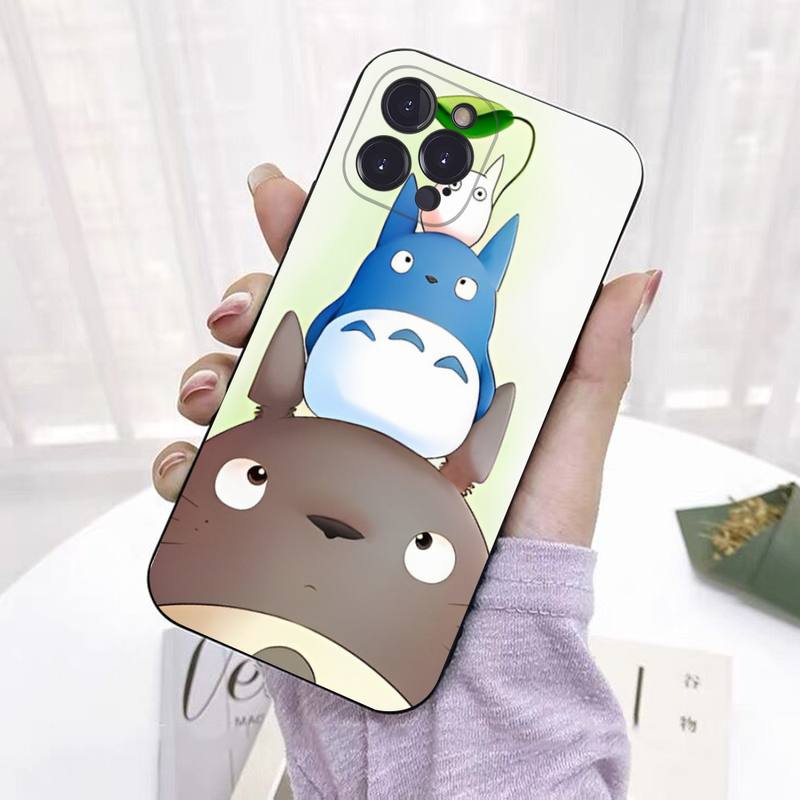 Чехол для телефона Capa Black Shell totoro для iPhone 8 7 6 6S Plus X SE 2020 XR XS 14 11 12 13 Mini Pro Max, чехол для мобильного телефона