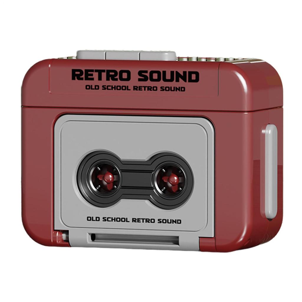 Ретро дизайн кассетного магнитофона Мини брелок с функцией записи: Портативный винтажный держатель для ключей |