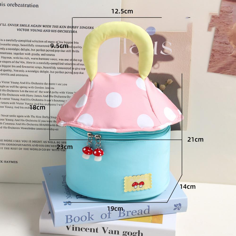 Cute Mushroom Shaped Makeup Cosmetic Bag Portable Large Capacity Toiletry Bag Travel Bag Storage Travel Organizer
