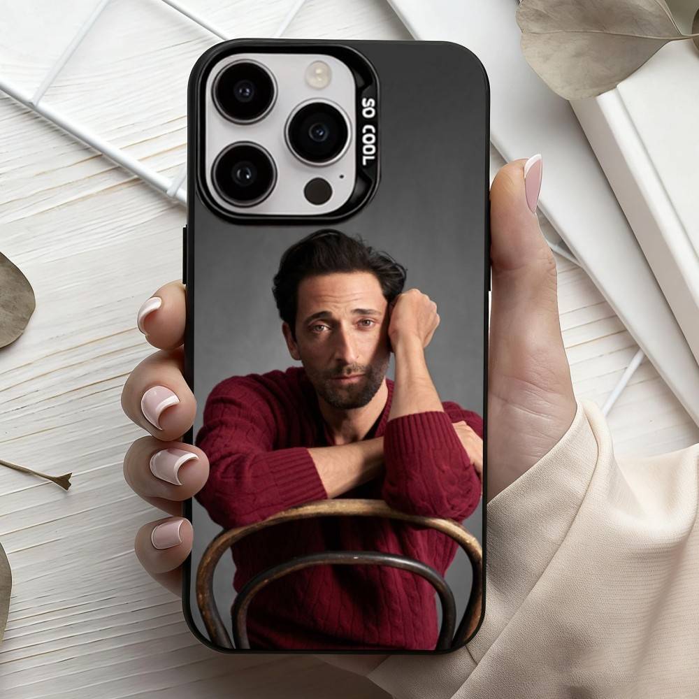 КРУТОЙ Чехол для телефона с изображением актера A-Adrien B-Brody для iPhone17,16,15,14,13,12,11 Plus,Pro Max Черный Конфетный серебристый чехол для телефона