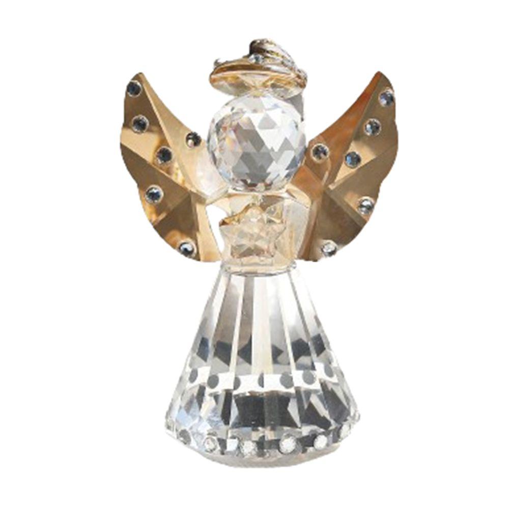 Collecible Crystal Angel Statue Crafts Table Ornament Guardian Angel Figurine Desktop