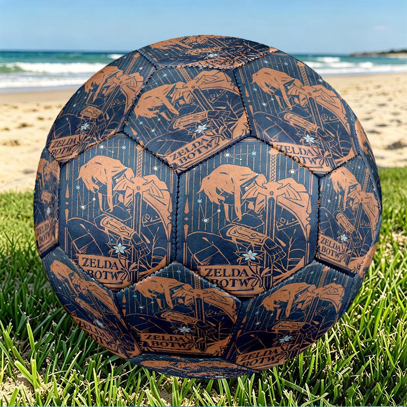 The Legend of Zelda Print Size 5 Soccer Ball, PU Wear Resistant Football for Match Training and Daily Practice, Birthday Gift for Soccer Fans