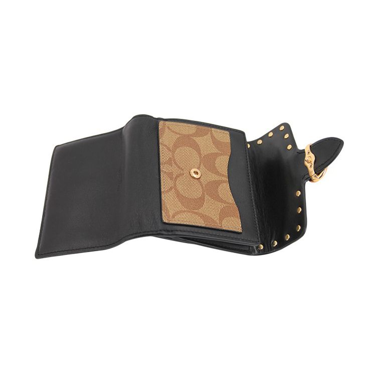 Coach Георги Маленькая Сумка-Кошелек с Заклепками Женские сумки Коричневый Красный Черный 6791-IMRL7