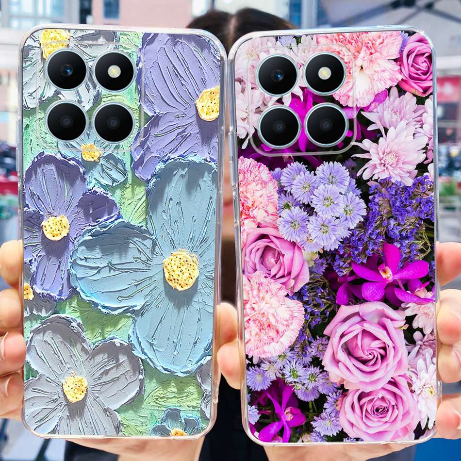 For Honor X6a Phone Case HonorX6a X 6A 4G WDY-LX1 Cute Butterfly Flower Painted Soft Silicone TPU Back Cover Bumper