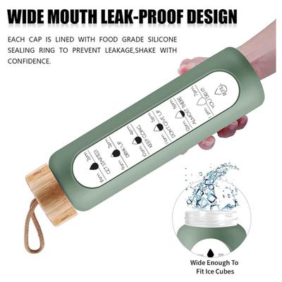 Бутылка для воды Yousheng, 1000 мл, с широким горлышком, герметичная, из высокого боросиликата, многофункциональное мотивационное стекло для воды с рукавом для дома