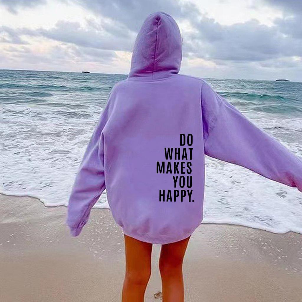 2025 Women's Sweater Sweatshirt Hoodie DoWhatMakesYouHappy Women's Sportswear Top