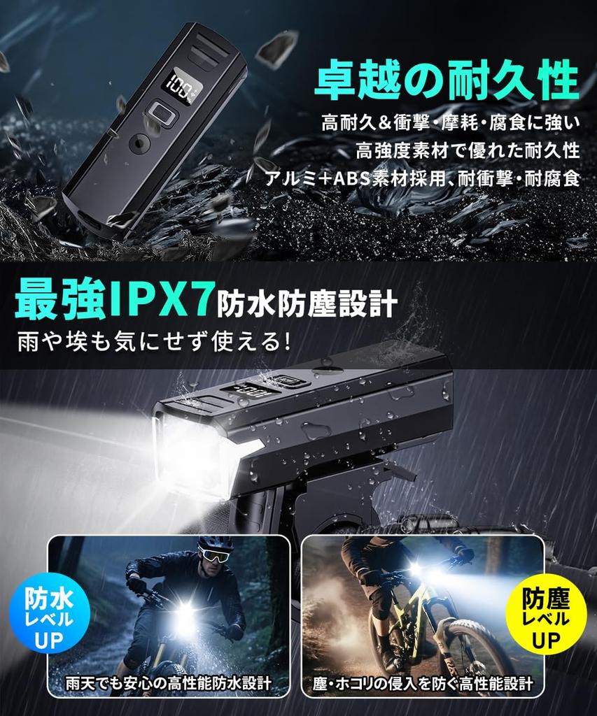 Bicycle Light 2000 Lumens Equipped with Light Sensor Automatic Lighting