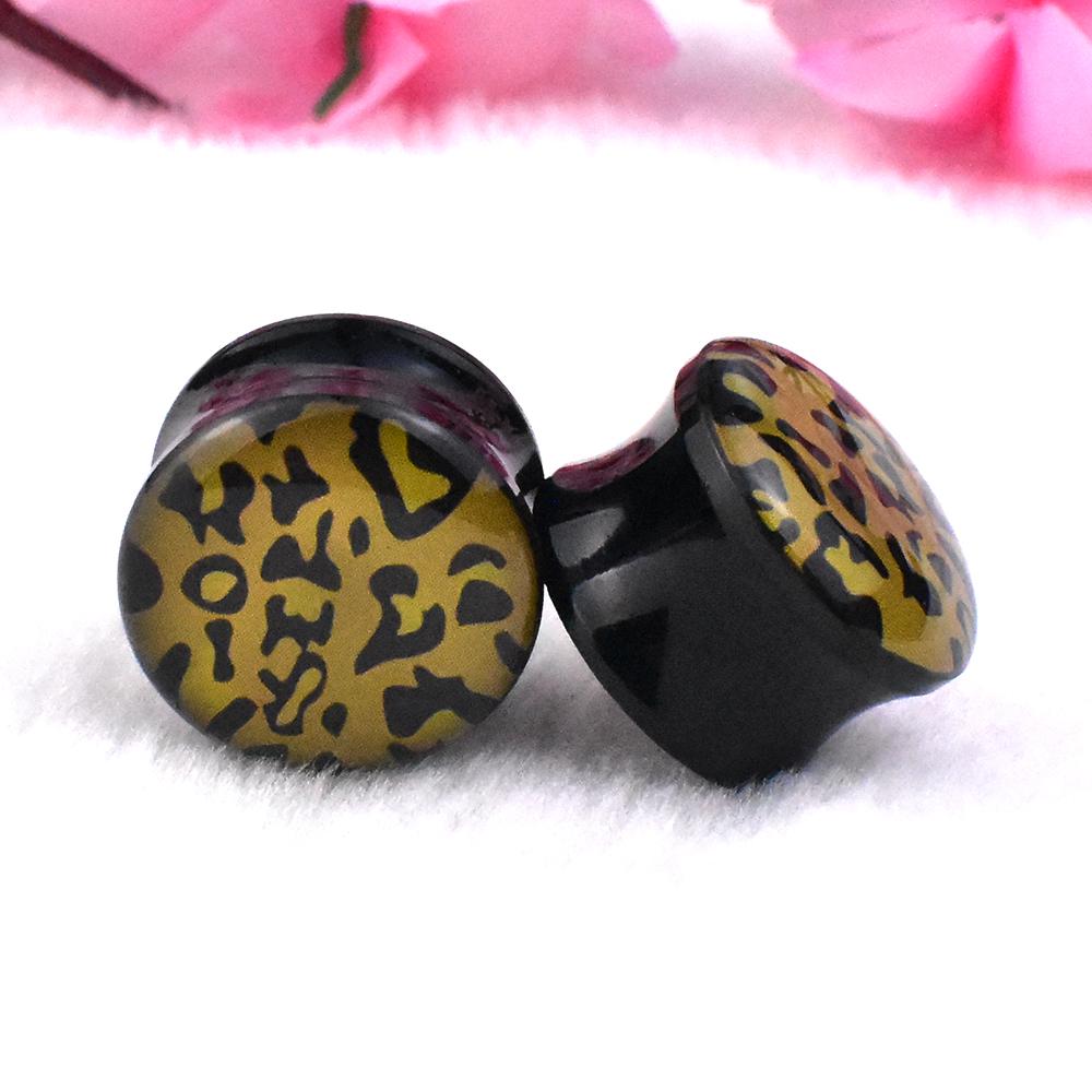 6-34 мм сексуальные леопардовые ушные туннели, заглушки и манометры, акриловые расширители для ушей, растягивающиеся ювелирные изделия для пирсинга