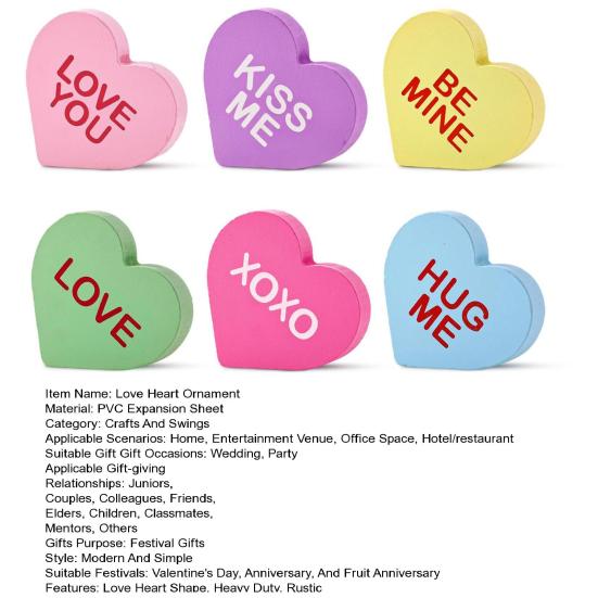 6 шт./компл. День святого Валентина, украшение в виде сердца, деревенский дом, форма сердца, табличка на стол, многоярусный поднос, центральный элемент, украшение для рабочего стола